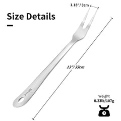 Meat Fork, Two Prong Large Fork for Cooking Kitchen Carving Serving BBQ Grilling, 304 Stainless Steel Serving Fork 13.3 Inch 1Pc