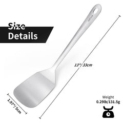 Kitchen Turner Spatula, 304 Stainless Steel Chef Craft Select Solid Turner Spatula for Lifting Pancakes, Sandwiches, Picking up Veggies Durable  13 inches 1 Pc