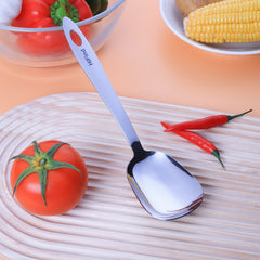 Square Head Spoon, 304 Stainless Steel Square Head Spoon, Thick Heavy Square Head Spoon, Korean Style Square  Soup Sugar Spoon Table Spoon Dinner Spoon 9.84 Inches 1Pc